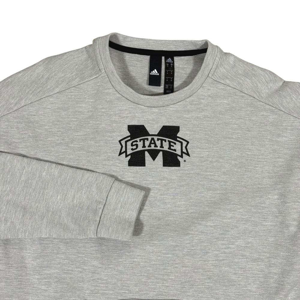 Adidas Mississippi State Sweatshirt Gray Pullover Logo Pocket Men's Medium NCAA